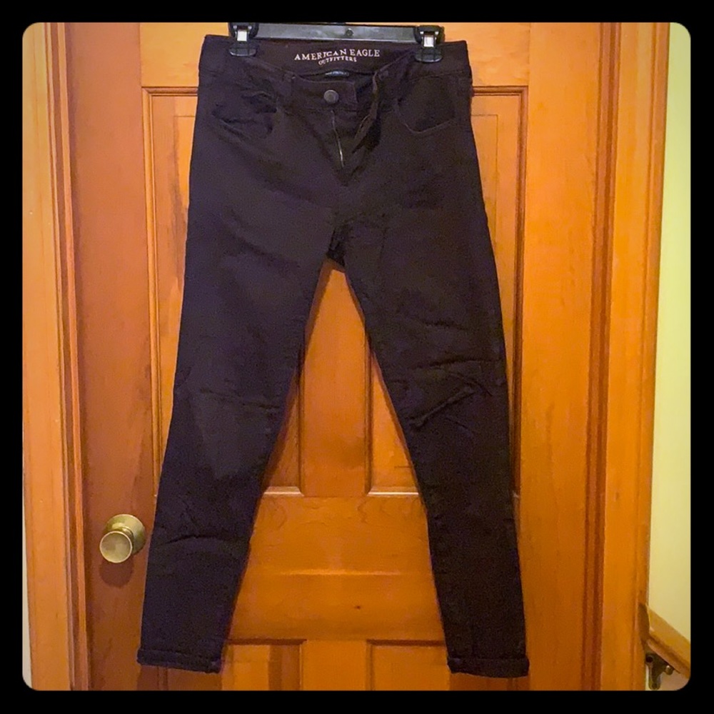 Dark maroon high waisted jeggings